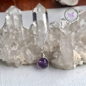 Amethyst Silver Wire Wrapped Pendant